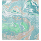 Aquamarines blaues Marmorwasser Kunst Duschvorhang (Vorderseite)