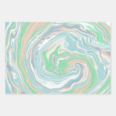 Aquamarines blaues Marmorwasser Kunst Geschenkpapier Set (Vorderseite 2)