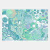 Aquamarines blaues Marmorwasser Kunst Geschenkpapier Set (Vorderseite)