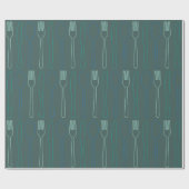 Aquamarines blaues Messergabelampenmuster Geschenkpapier (Flach)