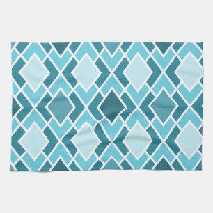Aquamarines Blaues Modern Diamond Geometrisches Mu Handtuch