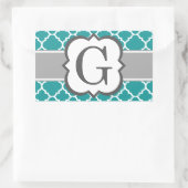 Aquamarines blaues Monogramm Buchstabe G Quatrefol Rechteckiger Aufkleber (Tasche)