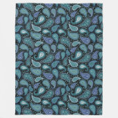 Aquamarines blaues Paisley Blumenmuster Fleece Bla (Vorderseite)