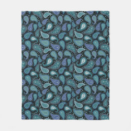 Aquamarines blaues Paisley-Floral-Muster Fleecedecke