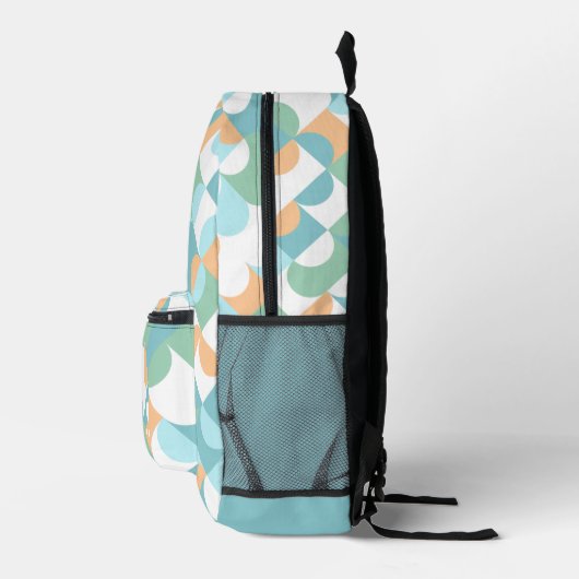 Aquamarines blaues Pfirsich Orange Art Bedruckter Rucksack (Rechts)
