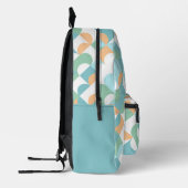 Aquamarines blaues Pfirsich Orange Art Bedruckter Rucksack (Links)