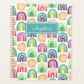 Aquamarines blaues Regenbogen-Muster zurück zur Sc Planer (Vorderseite)