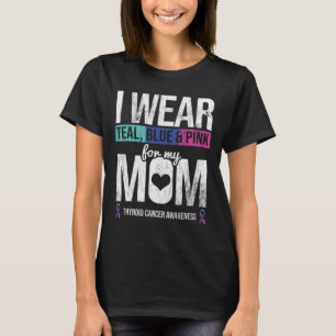 Aquamarines blaues Rosa für die Mama Schilddrüsenk T-Shirt