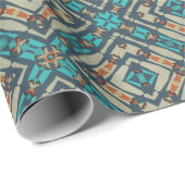 Aquamarines blaues Rost Orange Aqua Geschenkpapier (Rolleneckpunkt)