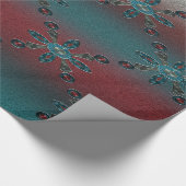 Aquamarines blaues Rot-Holz Geschenkpapier (Ecke)