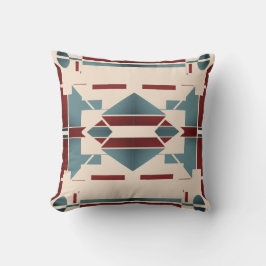 Aquamarines blaues, rotes Beige Südwest-Look Symme Kissen