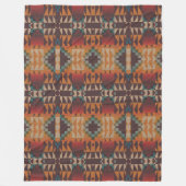Aquamarines blaues Rotes Brown Orange Tribal Art M Fleecedecke (Vorderseite)