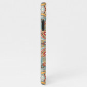 Aquamarines blaues Rotlichtmosaikmuster iPhone Hülle (Rechte Seite)