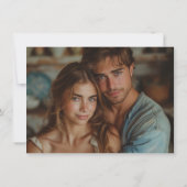 Aquamarines blaues rustikales Foto mit Holzstring Save The Date (Rückseite)