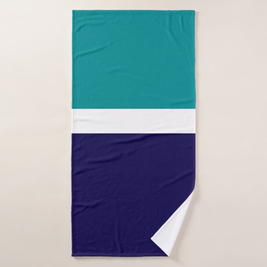Aquamarines, blaues Schlichtes Farbblockdesign Badehandtuch (Badehandtuch)
