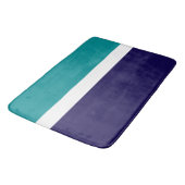 Aquamarines, blaues Schlichtes Farbblockdesign Badematte (Schrägansicht)