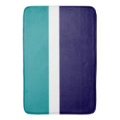 Aquamarines, blaues Schlichtes Farbblockdesign Badematte (Vorderseite Vertikal)