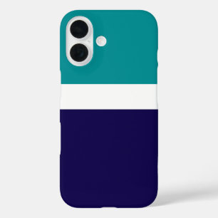 Aquamarines, blaues Schlichtes Farbblockdesign iPhone 16 Hülle