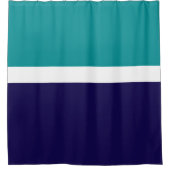 Aquamarines, blaues Schlichtes Farbblockdesign Duschvorhang (Vorderseite)