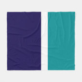 Aquamarines, blaues Schlichtes Farbblockdesign Fleecedecke (Vorderseite (Horizontal))