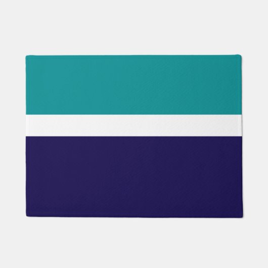 Aquamarines, blaues Schlichtes Farbblockdesign Fußmatte (Vorderseite)
