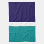 Aquamarines, blaues Schlichtes Farbblockdesign Geschirrtuch (Vertikal)