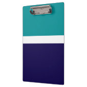 Aquamarines, blaues Schlichtes Farbblockdesign Klemmbrett (Links)