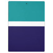 Aquamarines, blaues Schlichtes Farbblockdesign Klemmbrett (Rückseite)