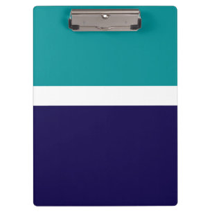 Aquamarines, blaues Schlichtes Farbblockdesign Klemmbrett