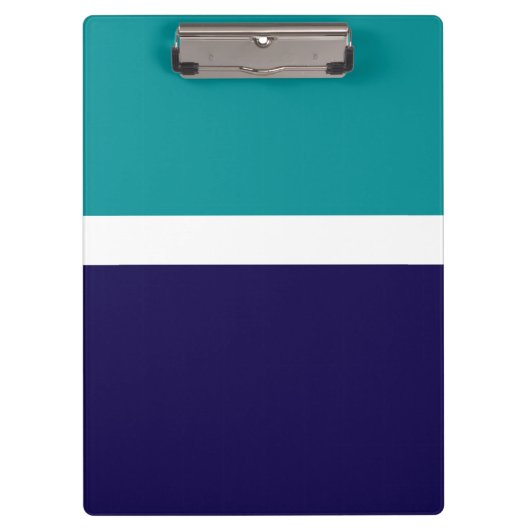 Aquamarines, blaues Schlichtes Farbblockdesign Klemmbrett (Vorderseite)