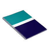 Aquamarines, blaues Schlichtes Farbblockdesign Notizblock (Rechte Seite)