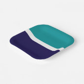 Aquamarines, blaues Schlichtes Farbblockdesign Pappteller (Gewinkelt)