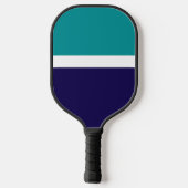 Aquamarines, blaues Schlichtes Farbblockdesign Pickleball Schläger (Rückseite)