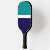 Aquamarines, blaues Schlichtes Farbblockdesign Pickleball Schläger (Links)