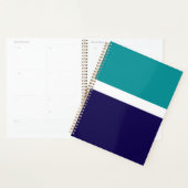 Aquamarines, blaues Schlichtes Farbblockdesign Planer (Anzeige)