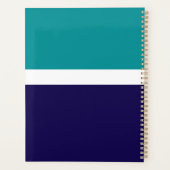 Aquamarines, blaues Schlichtes Farbblockdesign Planer (Rückseite)
