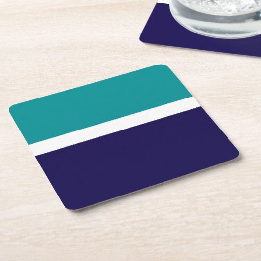 Aquamarines, blaues Schlichtes Farbblockdesign Rechteckiger Pappuntersetzer
