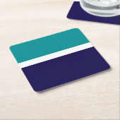 Aquamarines, blaues Schlichtes Farbblockdesign Rechteckiger Pappuntersetzer (angewinkelt)