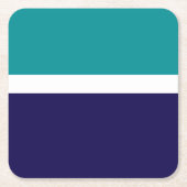 Aquamarines, blaues Schlichtes Farbblockdesign Rechteckiger Pappuntersetzer (Vorderseite)