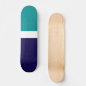 Aquamarines, blaues Schlichtes Farbblockdesign Skateboard (Vorderseite)
