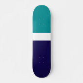 Aquamarines, blaues Schlichtes Farbblockdesign Skateboard (Vorne)