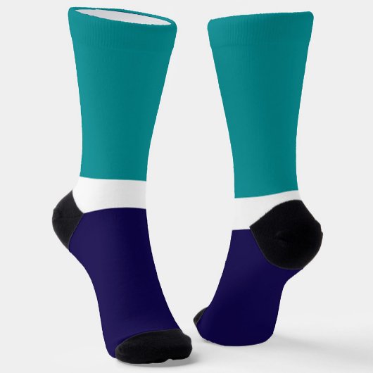Aquamarines, blaues Schlichtes Farbblockdesign Socken