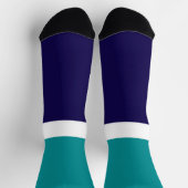 Aquamarines, blaues Schlichtes Farbblockdesign Socken (Oben)