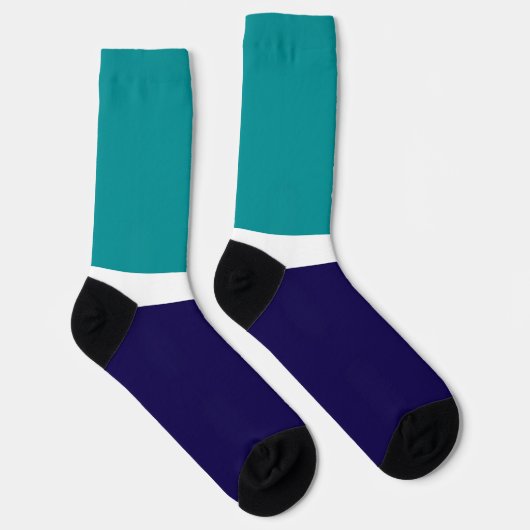 Aquamarines, blaues Schlichtes Farbblockdesign Socken (Rechts)