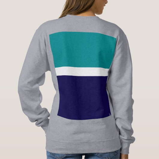 Aquamarines, blaues Schlichtes Farbblockdesign Sweatshirt (Rückseite)