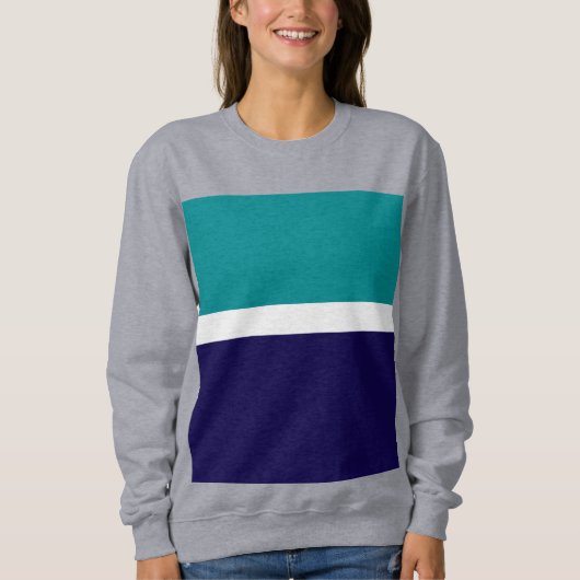 Aquamarines, blaues Schlichtes Farbblockdesign Sweatshirt (Vorderseite)