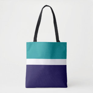Aquamarines, blaues Schlichtes Farbblockdesign Tasche