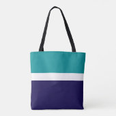 Aquamarines, blaues Schlichtes Farbblockdesign Tasche (Rückseite)