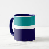 Aquamarines, blaues Schlichtes Farbblockdesign Tasse (Vorderseite Links)