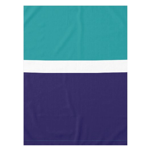Aquamarines, blaues Schlichtes Farbblockdesign Tischdecke (Vorderseite)